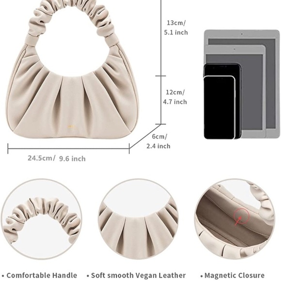 JW PEI Women's Gabbi Ruched Hobo Handbag - Ivory - Picture 9 of 9